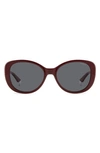 Polaroid 55mm Polarized Round Sunglasses In Burgundy/ Gray Polarized