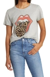 LUCKY BRAND ROLLING STONE LEOPARD COTTON GRAPHIC T-SHIRT