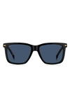 Hugo Boss 55mm Square Sunglasses In Black/ Blue