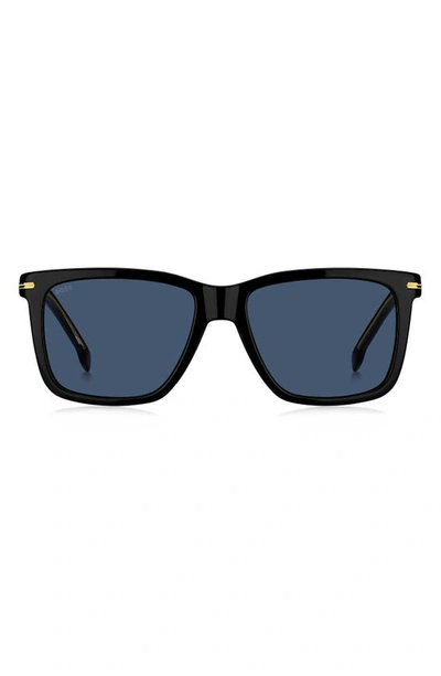 Hugo Boss 55mm Square Sunglasses In Black Blue