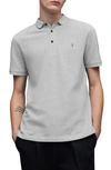 Allsaints Reform Slim Fit Cotton Polo In Aluminum Grey