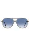 Carrera Eyewear 58mm Navigator Sunglasses In Grey/ Blue Shaded