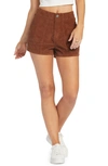 Roxy Sessions Cotton Corduroy Shorts In Sorrel Horse
