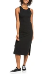 Roxy Good Keepsake Cutout Midi Dress In Anthracite