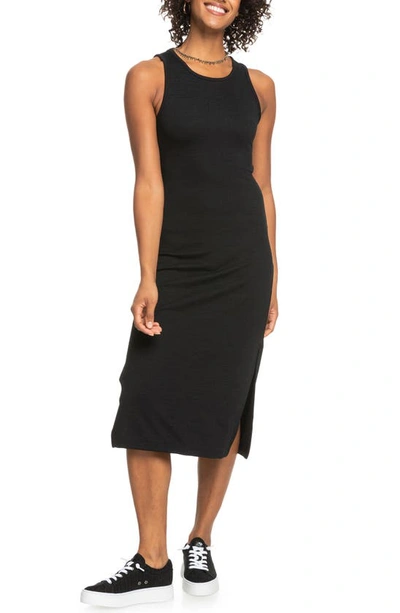 Roxy Good Keepsake Cutout Midi Dress In Anthracite