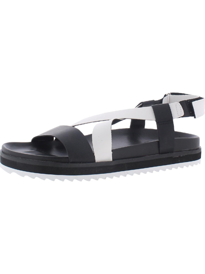 Stylus Kross Womens Leather Casual Footbed Sandals In Black