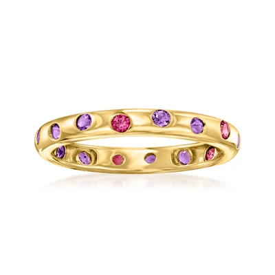 Rs Pure By Ross-simons Multi-gemstone Ring In 14kt Yellow Gold In Purple