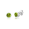 Nicole Miller Sterling Silver Round Cut 5mm Gemstone Hexagon Stud Earrings With Push Backs In Green
