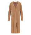 TWINSET CAMEL RIBBED MAXI CARDIGAN