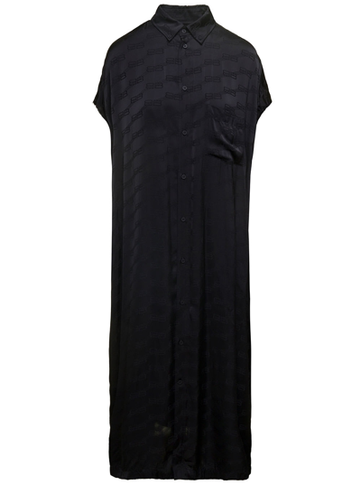 Balenciaga Bb Midi Shirt Dress In Black