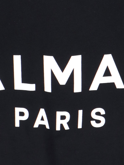Balmain Logo Crop T-shirt In Black