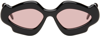Loewe X Paula's Ibiza Black Scalloped Cat-eye Sunglasses In 01y Black / Violet