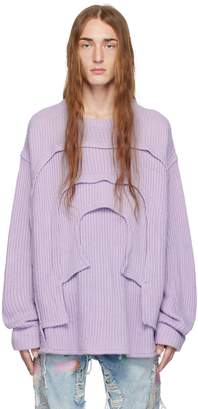 Who Decides War Purple Layered Sweater In Lavender