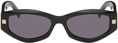 Givenchy Black Gv Day Sunglasses In 01a Shiny Black/smok