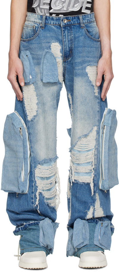 Who Decides War Blue Multipocket Jeans