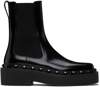 VALENTINO GARAVANI BLACK ROCKSTUD CHELSEA BOOTS