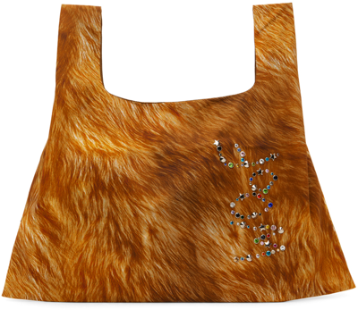 Collina Strada Brown 'woof' Tote In Brown Fur