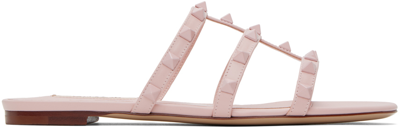 Valentino Garavani Pink Rockstud Slides In 16q Rose Quartz