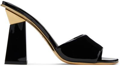 Valentino Garavani Black One Stud Hyper Heeled Sandals