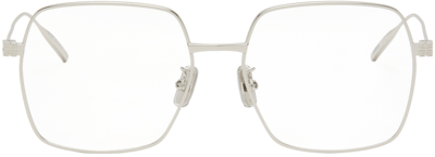 Givenchy Silver Square Glasses In 16 Shiny Palladium