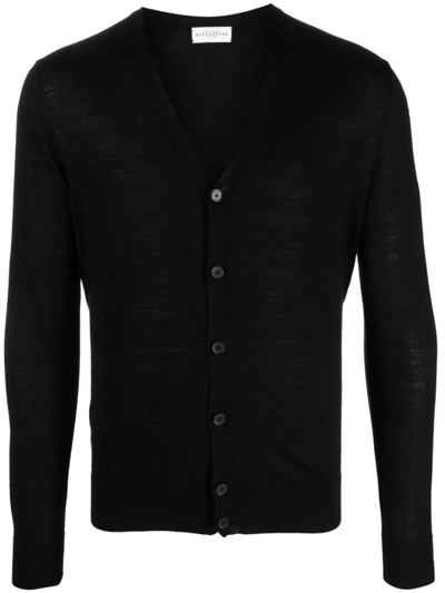 Ballantyne Fine-knit Wool Cardigan In Black