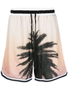 Blue Sky Inn Palm Tree-print Gradient Shorts In White