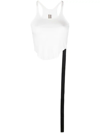 Rick Owens Drkshdw Strap-embellished Asymmetric Tank Top In White