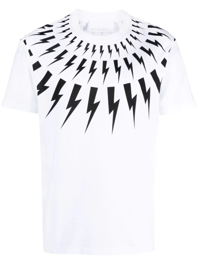 Neil Barrett Thunderbolt-print T-shirt In White