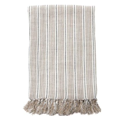 Pom Pom At Home Newport Linen Throw In Brown