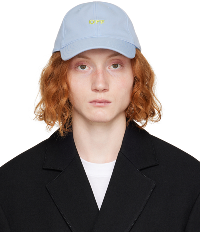Off-white Blue Stamp Cap In Placid Blue