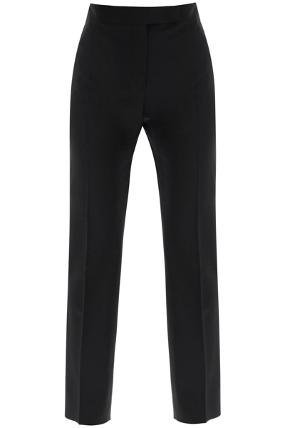 Max Mara Rino Trousers With Side Satin Bands In Black