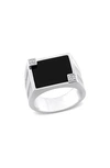 DELMAR ONYX & DIAMOND SQUARE RING