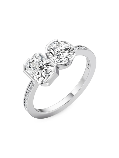 Unsaid Women's Meta 18k White Gold & 2.09 Tcw Lab-grown Diamond Toi Et Moi Ring