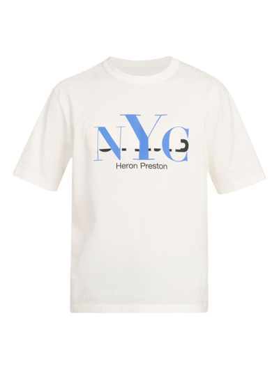 Heron Preston Nyc Censored Tee In Ivory Blue