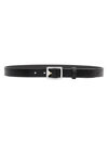 Rag & Bone Baby Boyfriend Textured Leather Belt In Black