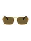 Prada Men's A52s 56mm Rectangular Sunglasses In Matte Gold Brown