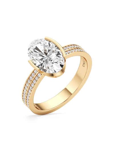 Unsaid Women's Meta Ovum 18k Yellow Gold & 3.22 Tcw Lab-grown Diamond Ring