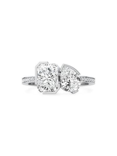 Unsaid Women's Meta 18k White Gold & 3.13 Tcw Lab-grown Diamond Toi Et Moi Ring