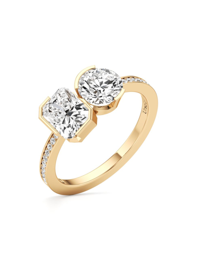 Unsaid Women's Meta 18k Yellow Gold & 2.09 Tcw Lab-grown Diamond Toi Et Moi Ring