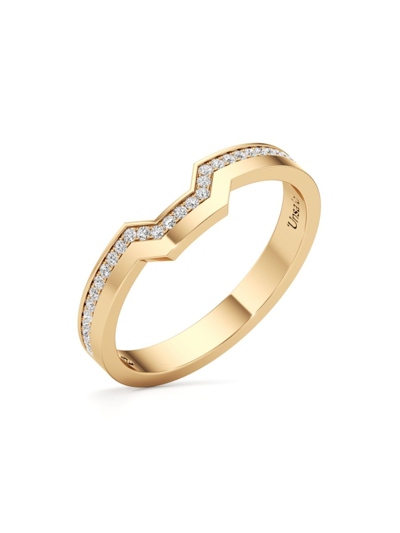 Unsaid Women's Meta Solidus 18k Yellow Gold & 0.14 Tcw Lab-grown Diamond Ring