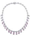 Genevive Colored And White Cubic Zirconia Evening Necklace