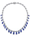 Genevive Colored And White Cubic Zirconia Evening Necklace