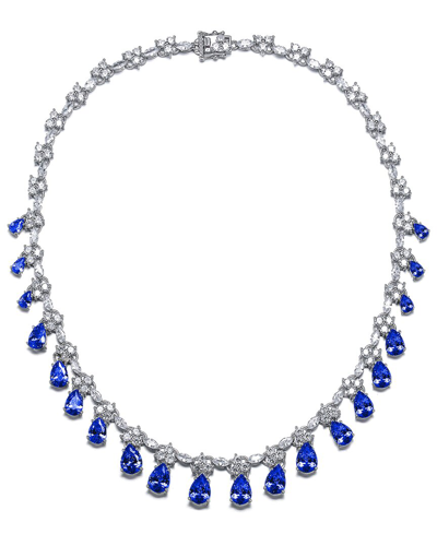 Genevive Colored And White Cubic Zirconia Evening Necklace