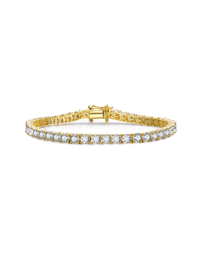 Rachel Glauber 18k Rose Gold Plated And 14k Gold Plated Cubic Zirconia 4mm Tennis Bracelet