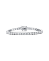 Rachel Glauber Elegant 4mm Clear Cubic Zirconia Magnetic Lock Tennis Bracelet