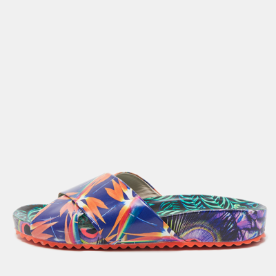 Pre-owned Sophia Webster Multicolor Printed Leather Slides Size 40.5