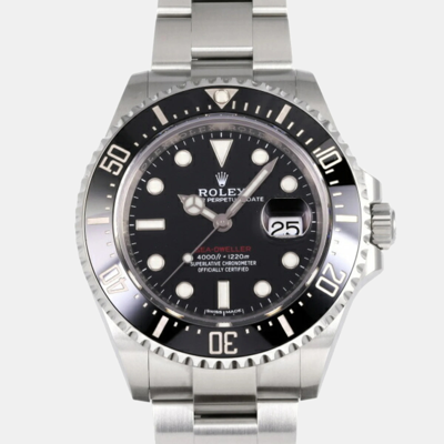 Pre-owned Rolex Black Stainless Steel And Ceramic Sea-dweller 126600 Automatic Men's Wristwatch 43 Mm