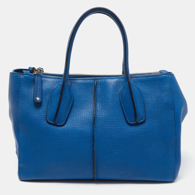 Pre-owned Tod's Blue Leather Small D-styling Shopper Tote