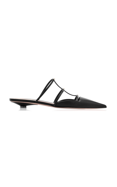 Valentino Garavani Rockstud Wispy Leather Ballerina Flats In Black