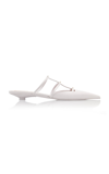 Valentino Garavani Rockstud Wispy Leather Ballerina Flats In Ivory